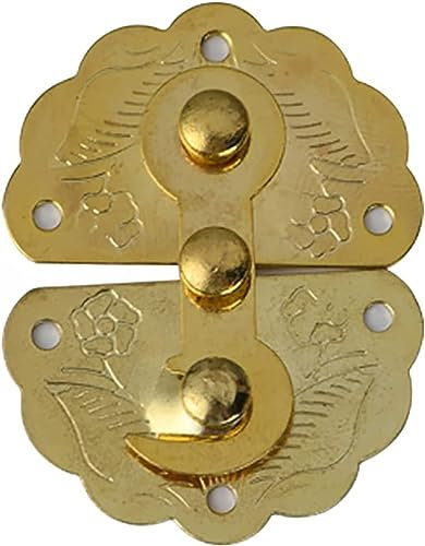 Türschloss, Türriegel, Riegel, Schiebetürschloss, 10 Stück, dekorativer antiker kleiner Blumenknopf, antike Bronzeprägung, dekoratives Haspenriegelschloss for Schrank, Holzgehäuse, Box, 775er Gold (Fa