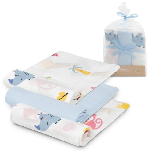 Interbaby Muselina Bambu Bebe 55x75cm | Gasas para Bebes Recien Nacidos, Lactancia, Toalla, Manta | Muselinas Bebe Cómoda, Suave, Transpirable