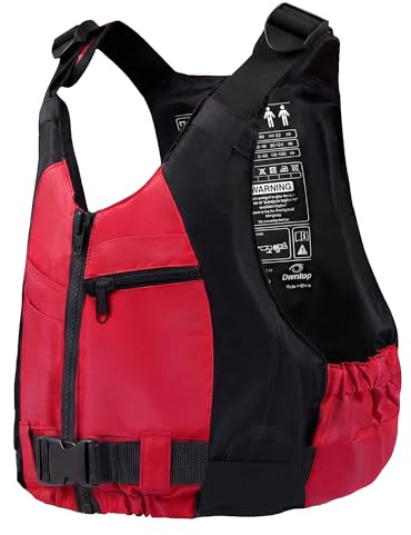 Owntop Buoyancy Aids Adults, Adjustable Buoyancy Jacket Unisex, Swim Vest with Pockets and Crotch Strap for Paddleboarding Kayaking Fishing Watersports - Red XS/S