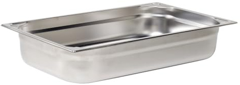 METRO Professional Contenitore GN 1/1, Acciaio Inox, 53x32.5x10cm, Adatto a Forno e Lavastoviglie, Impilabile, Angoli Rinforzati