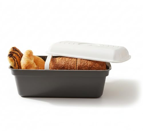 Boîte de conservation Bread Magic - Venteo - Pour le pain et les viennoiseries - Préserve la saveur - Base antidérapante - Séparateur d'aliment - Technologie de contrôle de l'humidité