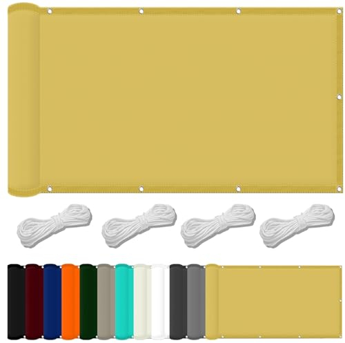 Sonnensegel 1.4 x 2.4 m Windschutz Rechteck Balkon Sichtschutz Uv-Schutz-Polyestergewebe mit Seil Beschattungsnetz für Pool Schwimmbad Und Gewächshaus, Creme Farben