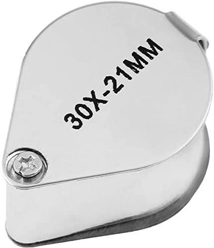 DDNGEJ Mini-Lupe mit 10-facher Vergrößerung aus Glas, 30 x 21 mm, Triplet-Lupenglas – weiß, warm wie eh und je
