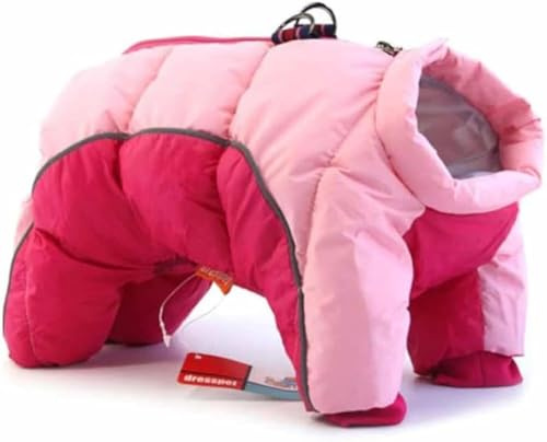 Gepolsterte Hundejacke für den Winter, 4-Beine-Abdeckung Warme Jacke Wasserdichter Hundemantel, Haustier-Kleidung für drinnen und draußen für kleine mittlere große Hunde (Rosa, 3XL)