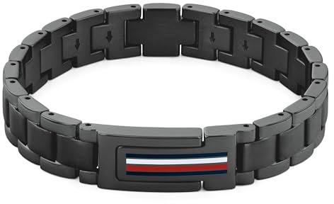 Tommy Hilfiger Jewelry Pulsera de Eslabones para Hombre con Acabado en Negro (IP) - 2790597
