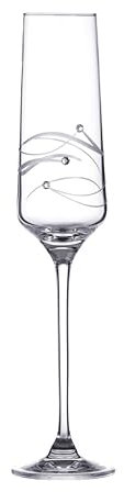 DIAMANTE Champagne Flute Crystal Prosecco Glass - Just for You - Spiral - Gift Ready Single Champage Flute with Swarovski Crystals and Present Box - Mother's Day