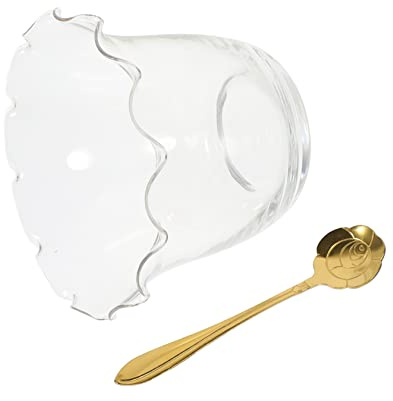 Garneck Gourmet Glass Bowl Spoon for Yoghurt Parfait Es Wedding Christmas Daily Use
