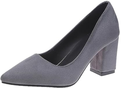 Zapatos de tacón alto sin cordones para mujer, con plataforma, zapatos de tacón medio Mary Jane para boda, baile, fiesta, gris, 38 EU