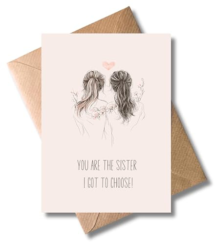 WBdesignz schöne emotionale Freundschaftskarte mit Umschlag - Süße Geschenk Karte für die beste Freundin Schwester Kollegin - Danke Dankeschön Anerkennung Liebe Geburtstag (DIN A6)