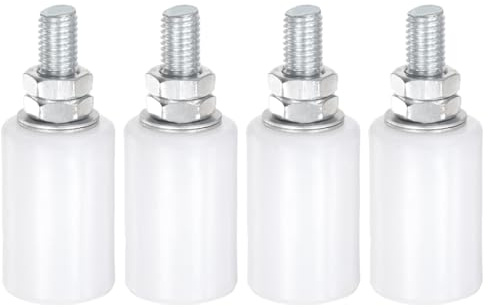 Alrens 300 x 400 mm Guide Porte Coulissante Nylon Rouleaux de Guidage Blanc, 4 pcs Rail de Porte et Accessoires pour Portes Coulissantes, Meubles, Armoire, Placard, Système et Applications Multiples