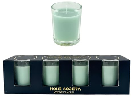 4 Votivkerzen im Glas - Brenndauer 10 Std. in 4 Farben wählbar (Celadon)