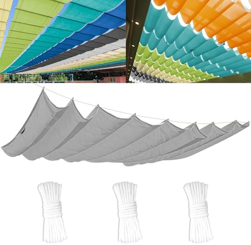 Einziehbares Welle Sonnenschutz 1.2x3(BxL), Verstellbar Welle Schattenabdeckung Mit ösen UV-Schutz 95%, Aufrollbar Segeltuch Markise Wasserdicht für Outdoor Pergola Garten Balkon - Grauweiß