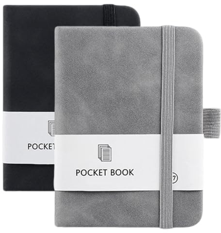 DWFEYOI Taccuino tascabile,2 Pezzi Taccuino Tascabile Taccuino A7 Righe Quaderno Appunti Piccolo Mini Diario 200 Pagine Block Notes Piccoli con Elastico per Scolastiche, Ufficio