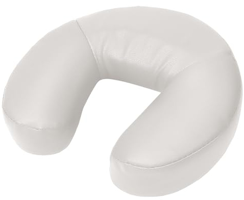 EBANKU Universal Massage Face Cushion Pillow, Face Neck Head Massage Cushion Crescent Headrest for Massage Tables Spa Beds Chairs (White)
