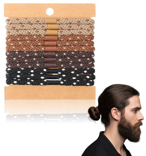 12 gomas para el pelo para hombre, de nailon de alta resistencia, para una fuerte elasticidad, no se rompen el cabello para hombres (multicolor)