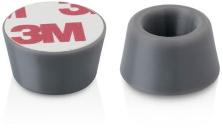 R&R SHOP - Flexibler Boden-Türstopper, schützt Wände und Oberflächen, klebend und stoßfest - 8er Set (Grau)