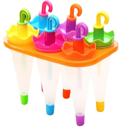 Moldes para Helado de Plástico Reutilizables 2 Juegos 6 Celdas | Formato Tipo Paraguas, para Hacer Bolis de Hielo DIY y Postres Fríos, Pensado para Uso Doméstico en Cocina