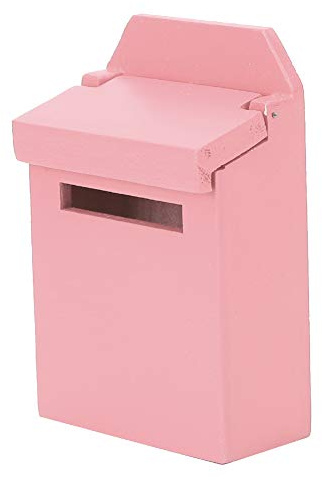 Yanmis Mini Maison de Poupée 1:12, Accessoires de Décoration de Villa, Modèle de Scène de Boîte aux Lettres en Bois pour Un Design Réaliste (Pink)