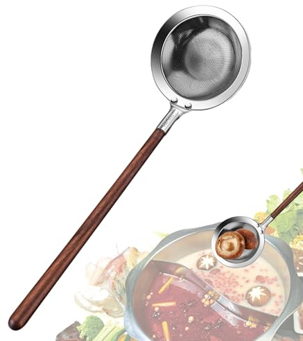 Cucchiaio scolapasta per pasta, utensili da cucina in rete, schiumarola, per servire e cucinare grassi, brodo, latte di soia, zuppa e noodle