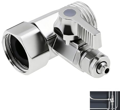 T-Stück Kugelhahn, Speisewasseradapter 1/2 Zoll Innengewinde auf 1/2 Zoll Außengewinde mit 1/4 Zoll Schnellkupplung, T-Absperrventil mit Kugelhahn für Trinkwasserfilter Umkehrosmose