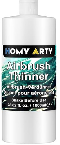 HOMY ARTY Diluyente de aerógrafo – 33.82 onzas líquidas, diluyente de pintura acrílica a base de agua, para mejorar el flujo de color para zapatos, ropa, modelos de metal y plástico
