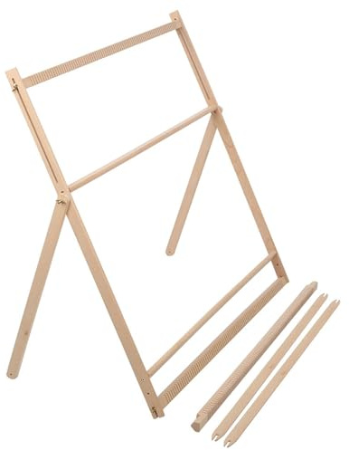 Jonlaki Máquina de Tejer a Mano de Madera con Soporte, Herramienta para Tejer Tapices de Lana para Niños y Adultos
