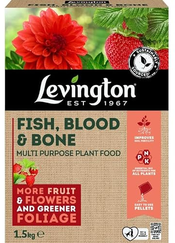 Fish Blood & Bone 1.5kg – Organic All Purpose Fertiliser, Slow Release Plant Food for Flowers, Vegetables & Lawns