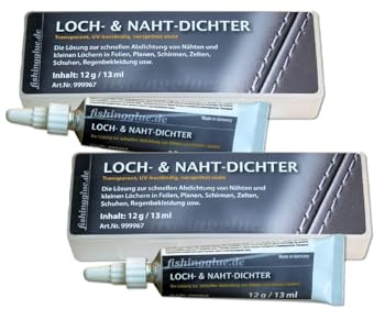 fishingglue.de Loch-& Naht-Dichter, 2er-Pack, 12g, flüssiges PVC