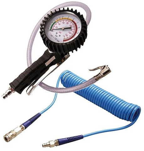 BGS Druckluft-Reifenfüll-Pistole 0-12 bar Luftdruckprüfer PSI