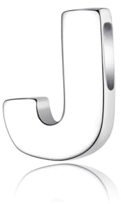 CANDYFANCY J Initial Pendant 925 Sterling Silver Letters Personalized Alphabet Pendant Fit 1mm Box Chain