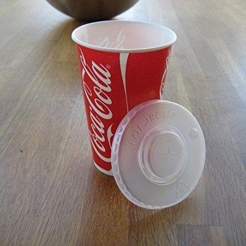 Thali Outlet - 2000 x 12oz 300ml Coke Design Paper Cups & Slot Lids for Fast Food Restaurants Parties Events - Cold Drinks