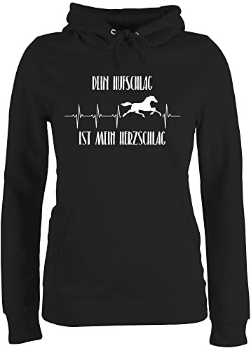 Shirtracer - Pullover Damen Hoodie Frauen - Pferde - Dein Hufschlag ist Mein Herzschlag