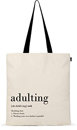 Eco Right Sac fourre-tout en toile esthétique pour femmes, sacs en coton mignons, tendance et réutilisables pour l'école, le shopping la et la plage