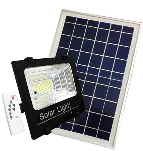 Proyector solar LED de 8 W regulable con detector (panel solar + mando a distancia) – blanco frío 6000 K – 8000 K – SILAMP