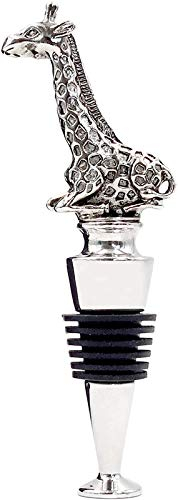LYWUU Wine Bottle Stopper Champagne Cava Prosecco Sparkling Beverage Cork Funny Gifts Set (Giraffe)