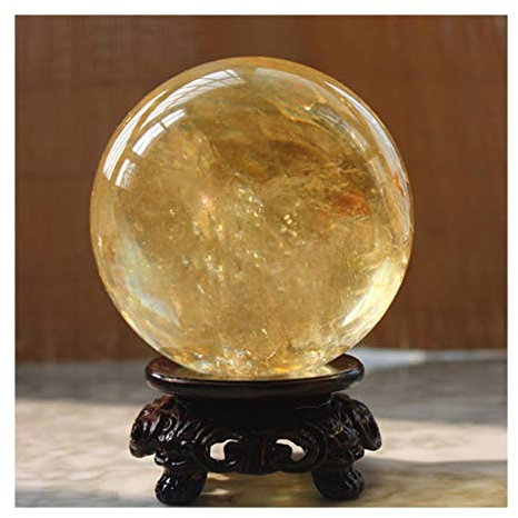 caihuashopping Fotokugel Natürliches Gebrochen Gelb Kristallkugel Büro Auspicious Kugel Feng Shui-Ball Stone Carving-Verzierung Glaskugel Fotografie (Size : 7cm)