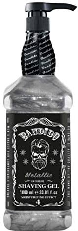 Bandido Shaving Gel Men Rasiergel (1000ml) Transparent Männer Rasur Herren nicht-schäumend präzise Rasur der Bartkonturen mit jeder Rasierklinge Rasiermesser Herren verwendbar (Metallic Silver)