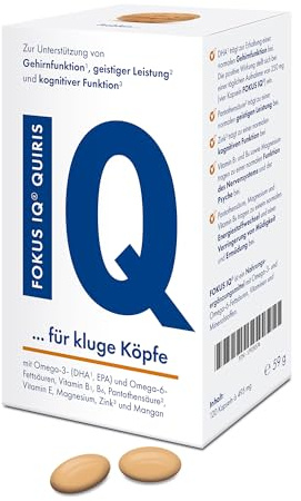 FOKUS IQ - Omega-3 und 6 und Vitamin-Mineralstoff Komplex für Konzentration und geistige Leistungsfähigkeit*
