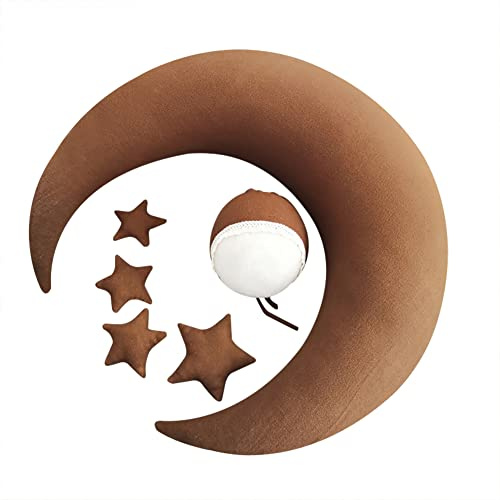 Uposao Accessoires De Photographie pour Nouveau-né, Garçon Fille Croissant De Lune Posant Oreiller Et Étoiles Posant Coussin Coussin De Positionnement pour Séance Photo De Bébé