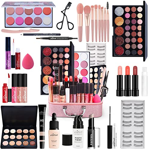 FantasyDay Juego de Maquillaje All in One Makeup Gift Set Incluye Corrector Camuflaje, Brillo de Labios, Brochas, Mascara, Sombra de Ojos - Belleza Cosmético de Caja pour Cara y Labio Make-up