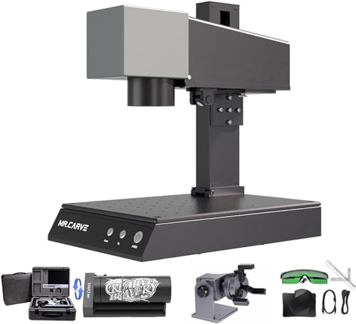 FONLAND Laser Graviermaschine, M1 Pro Mini Desktop Lasergravierer Tragbarer Lasergravur Maschine Markierungsmaschine, für Metalle Gravurbereich (70X70mm)