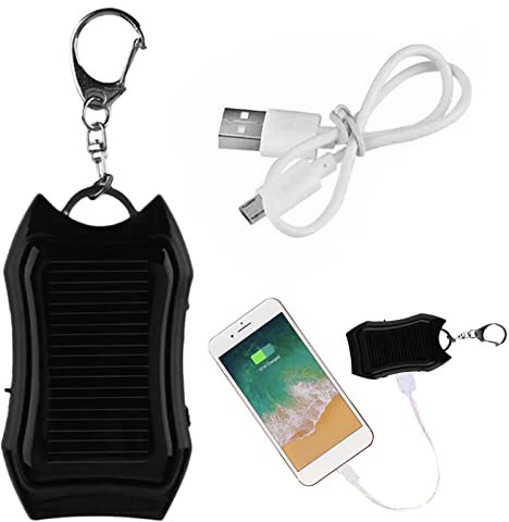 Solar Bank, batteria da 1500 mAh con grande capacità, caricatore solare, caricatore portachiavi per telefoni cellulari, tablet, dispositivi elettronici, batteria portatile con