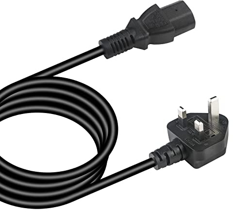 10A 250V Power Cable, 3m PS3 PC Monitor Computer Power Cord - C13 Kettle Plug, Three Pin LG TV Power Cord, UK AC Plug