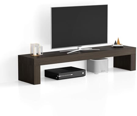 Mobili Fiver, Porta Tv Evolution 180x40, Noce Scuro, 180 cmx40 cmx35 cm, Mobile Tv moderno per tv fino a 77'', Made in Italy