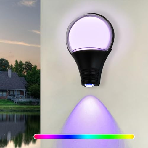 LED Wandleuchte Innen/Außen Dimmbar Wandlampe Mit Fernbedienung RGB Farbwechsel Lampe Moderne Außenlampe IP65 Wasserdicht Wandbeleuchtung für Schlafzimmer Wohnzimmer Badezimmer Garten Treppe Flurlampe