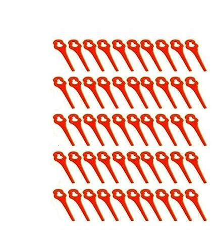 Lames en Plastique for Tondeuse À Gazon sans Fil FUXTEC FX-E1RT20, 50 Pièces, Lame en Plastique Rouge, Accessoires D'équipement Électrique De Jardin Pièces détachées