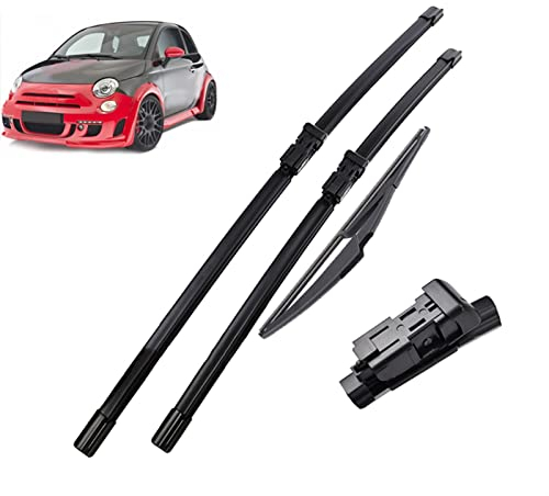 WEHOMY Scheibenwischer LHD Vorne Und Hinten Wischerblätter Für FIAT 500 312 2007-2017 Windschutzscheibe Windschutzscheibe Vorne Heckscheibe 24''14''12''