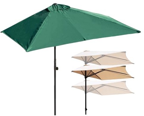 Sonnenschirm Halb, Sonnenschirm, Sonnenschirm Balkon für Den Außenbereich, Für Terrasse, Balkon, Garten, Deck (Color : Green)