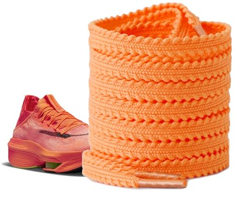 UamGlsob Löparskosnören för AlphaFly 3 sneakers, atletiska skosnören ersättningssko strängar för skosträngar för vaporfly 3 träningsskor män kvinnor (orange, 120 cm/47 tum)