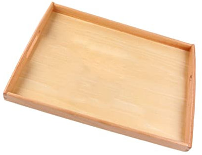 IMIKEYA 1pc Holz Tablett Mit Griff Montessori Pädagogisches Spielzeug Lagerung Box Für Kinder Klassenzimmer